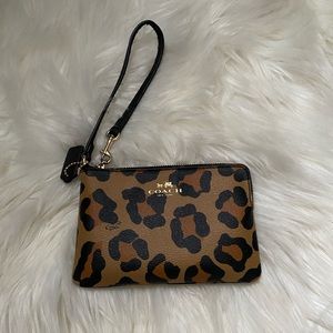 cheetah print coach wristlet
